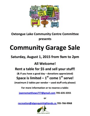 OLCC Garage Sale Poster